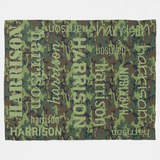 Camouflage Personalisiert Fleecedecke (Vorderseite (Horizontal))