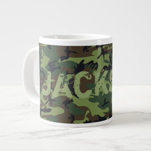 Camouflage Personalisiert Jumbo-Tasse (Vorderseite Links)