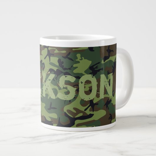 Camouflage Personalisiert Jumbo-Tasse (Vorderseite Rechts)