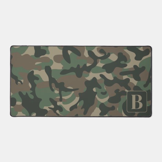 Camouflage Personalisiert Monogram Camouflage Schreibtischunterlage (Vorderseite)