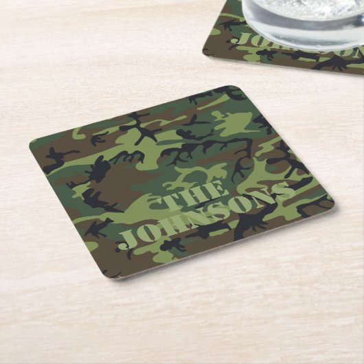 Camouflage Personalisiert Rechteckiger Pappuntersetzer (angewinkelt)