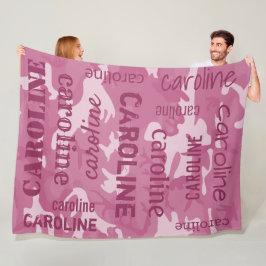 Camouflage Personalisiert rosa Fleecedecke