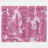 Camouflage Personalisiert rosa Fleecedecke (Vorderseite (Horizontal))