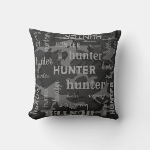 Camouflage Personalisierter Kurzer Name Kohle Grau Kissen