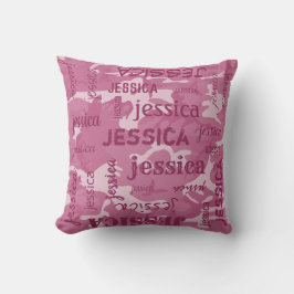 Camouflage Personalisierter Kurzer Name Rosa Kissen