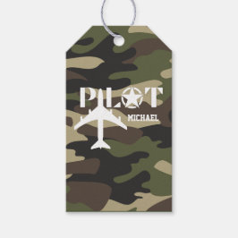 Camouflage Pilot Typografie, personalisiert Geschenkanhänger