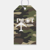 Camouflage Pilot Typografie, personalisiert Geschenkanhänger (Rückseite)