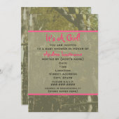 Camouflage & Pink Babydusche Einladung (Vorne/Hinten)