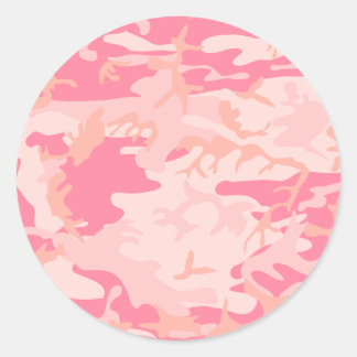 Camouflage Pink Girly Trendy Stylish Runder Aufkleber