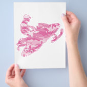 Camouflage Pink Sled auf Schwarz Flyer (Hand)