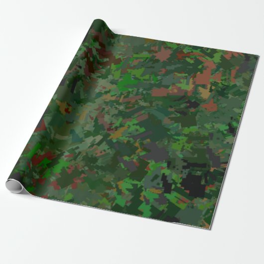 Camouflage Pixels Woods Geschenkpapier (Ungerollt)