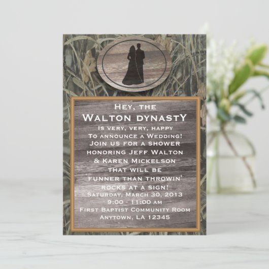 Camouflage-Polterabend-Einladung Einladung (Stehend Vorderseite)