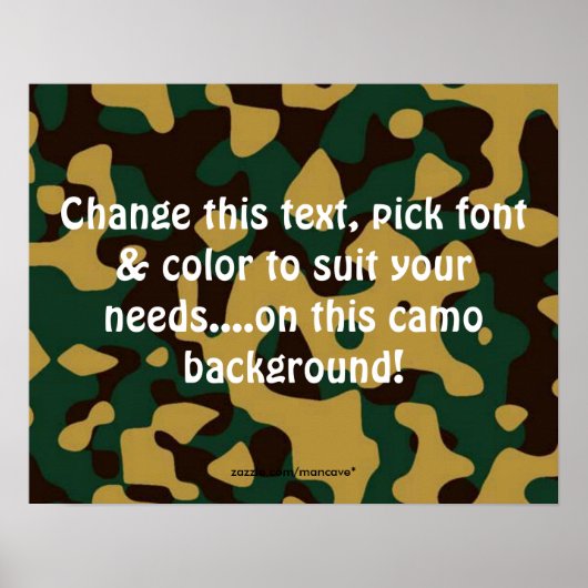 Camouflage-Poster-Vorlage für Man Höhle Poster (Vorne)