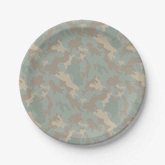 Camouflage Print Army Boys Birthday Party Supplies Pappteller (Vorderseite)