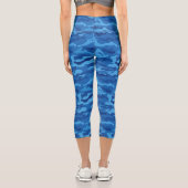 Camouflage Print, Blauer Camouflage Muster kundens Capri Leggings (Rückseite)