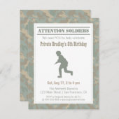 Camouflage Print Soldier Silhouette Army Geburtsta Einladung (Vorne/Hinten)