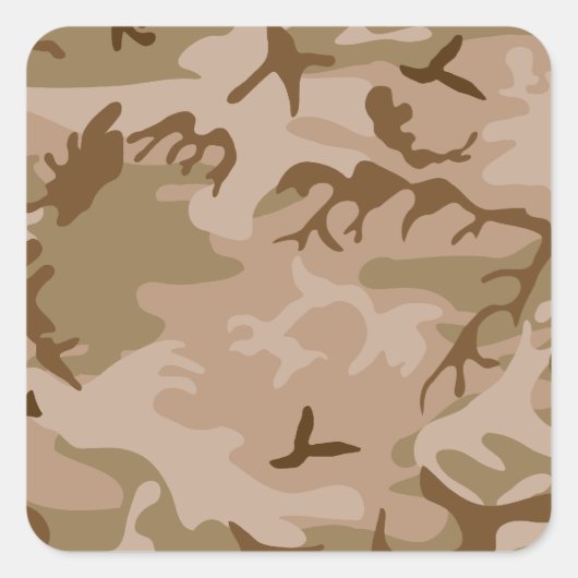 Camouflage Quadratischer Aufkleber (Vorderseite)