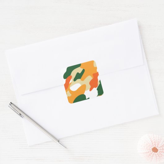 camouflage quadratischer aufkleber (Umschlag)