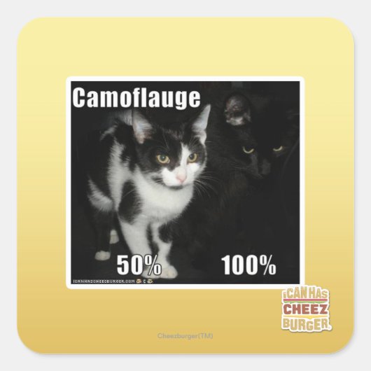 Camouflage Quadratischer Aufkleber (Vorderseite)