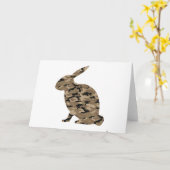 Camouflage Rabbit Silhouette Karte (Gelbe Blume)