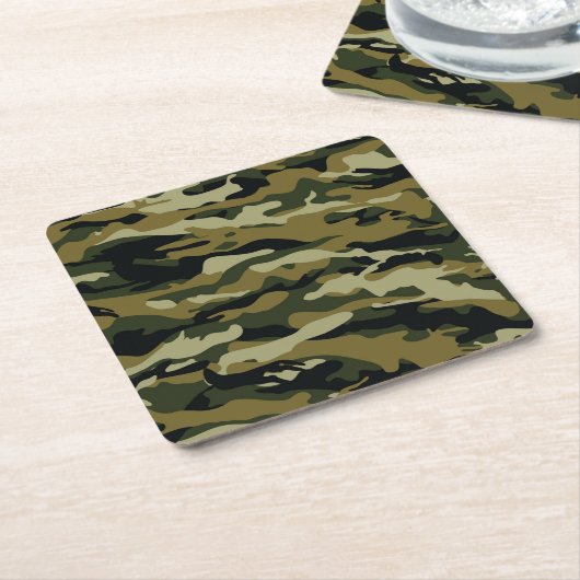 Camouflage Rechteckiger Pappuntersetzer (angewinkelt)