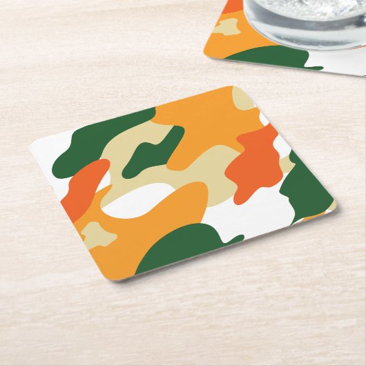 camouflage rechteckiger pappuntersetzer (angewinkelt)