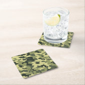 Camouflage Rechteckiger Pappuntersetzer (Vor Ort)