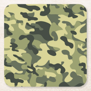 Camouflage Rechteckiger Pappuntersetzer