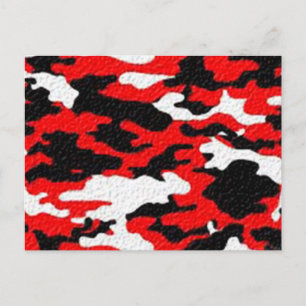 Camouflage Red Patterns Postkarte