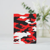 Camouflage Red Patterns Postkarte (Stehend Vorderseite)