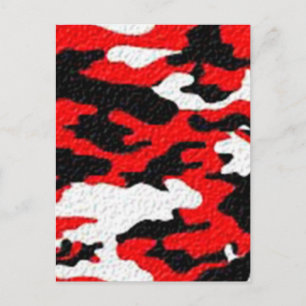 Camouflage Red Patterns Postkarte