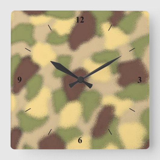 Camouflage Ripple Quadratische Wanduhr (Vorderseite)