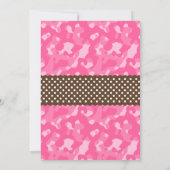 Camouflage Rosa Braun Babydusche Einladung (Rückseite)