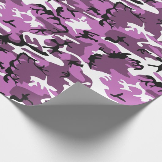 Camouflage Rosa und Mauve Geschenkpapier (Ecke)