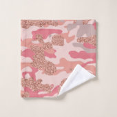 Camouflage Rose Gold Blush Pink Camouflage Arena M Badhandtuch Set (Waschlappen)