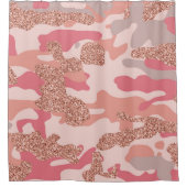 Camouflage Rose Gold Blush Pink Camouflage Arena M Duschvorhang (Vorderseite)