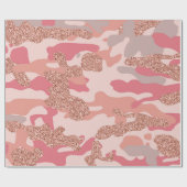 Camouflage Rose Gold Blush Pink Camouflage Arena M Geschenkpapier (Flach)
