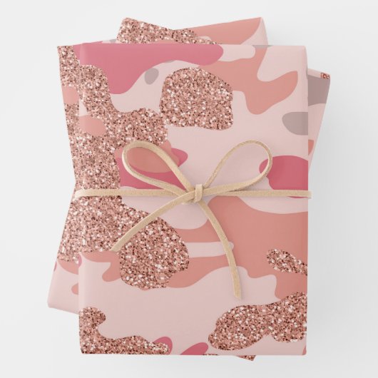 Camouflage Rose Gold Blush Pink Camouflage Arena M Geschenkpapier Set (Beispiel)