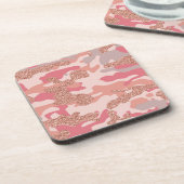 Camouflage Rose Gold Blush Pink Camouflage Arena M Getränkeuntersetzer (Linke Seite)