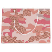 Camouflage Rose Gold Blush Pink Camouflage Arena M Große Geschenktüte (Vorderseite)