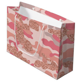 Camouflage Rose Gold Blush Pink Camouflage Arena M Große Geschenktüte
