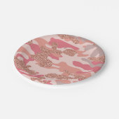Camouflage Rose Gold Blush Pink Camouflage Arena M Pappteller (Schrägansicht)