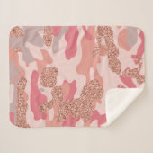 Camouflage Rose Gold Blush Pink Camouflage Arena M Sherpadecke (Vorderseite (Horizontal))