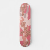 Camouflage Rose Gold Blush Pink Camouflage Arena M Skateboard (Vorne)
