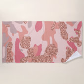 Camouflage Rose Gold Blush Pink Camouflage Arena M Strandtuch (Vorderseite)