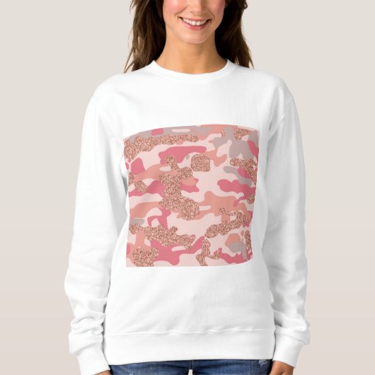 Camouflage Rose Gold Blush Pink Camouflage Arena M Sweatshirt (Vorderseite)
