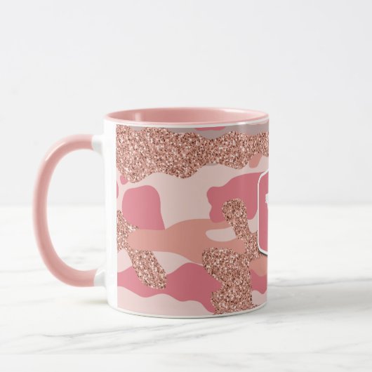 Camouflage Rose Gold Blush Pink Camouflage Arena M Tasse (Links)