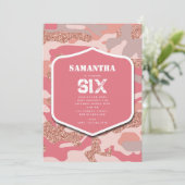 Camouflage Rose Gold Blush Pink Camouflage Army Ge Einladung (Stehend Vorderseite)