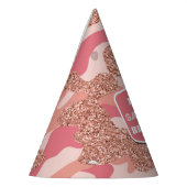 Camouflage Rose Gold Blush Pink Camouflage Army Ge Partyhütchen (Links)