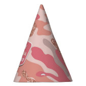 Camouflage Rose Gold Blush Pink Camouflage Army Ge Partyhütchen (Rechts)